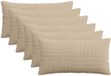 vidaXL Kussensloop 6 stuks ALMELO Taupe 40 x 80 cm corduroy