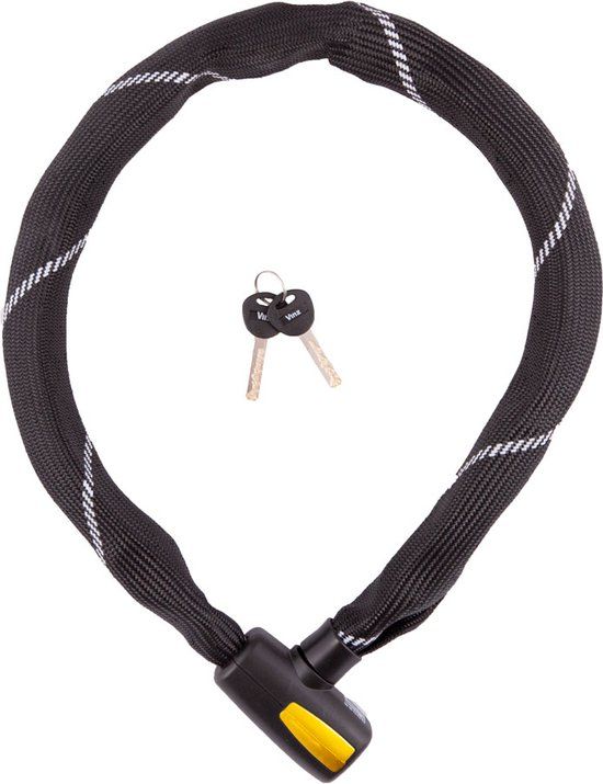 VINZ Veymont Fietsslot / Kettingslot ART2 - 150cm - Zwart - Gehard Staal - Stadsfiets
