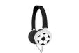 LEXIBOOK Voetbal Stereo Hoofdtelefoon, kinderen veilig, opvouwbaar en verstelbaar, zwart/wit, HP015FOLXB