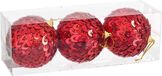BigBuy Christmas Kerstballen Rood Plastic Polyfoam 10 x 10 x 10 cm (3 Stuks)