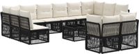 vidaXL Tuinbankenset 13 st Zwart poly rattan