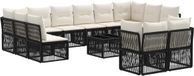 vidaXL Banc de jardin 13 pièces poly rotin noir