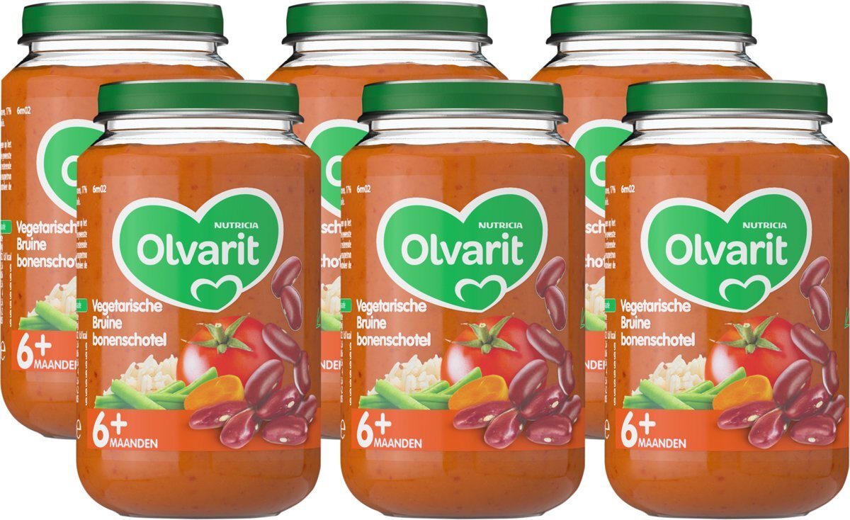 Olvarit 6m02 vegetarische bruine bonenschotel 6x200g