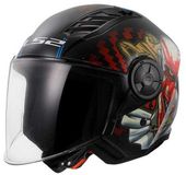 LS2 OF616 Airflow II Happy Dreams Mat Zwart Jethelm - Helm