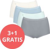 Sloggi Women Basic+ Maxi (4-pack) - dames slip - wit - lichtblauw - lichtgroen en grijs