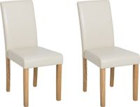 Beliani BROADWAY - Eetkamerstoel set van 2 - Beige - Kunstleer