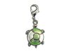 INNSPIRO NICE CHARMS Metalen hanger schildpad groen en wit met karabijnhaak 15x22mm 25u, 10x22mm., Metaal, Geen edelsteen