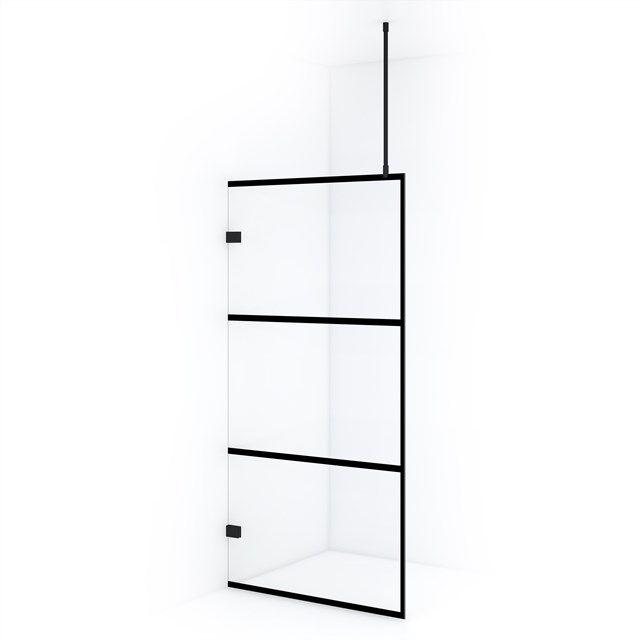 Maxaro Inloopdouche Diamond 100cm Helder Glas Zwart