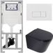 Geberit QeramiQ Dely Toiletset - Diepspoel - Rimless - Inbouwreservoir - Softclose Zitting - Glans Wit/Mat Zwart