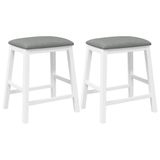 VidaXL Barstoelen met kussens 2 stuks massief hout rubber wit