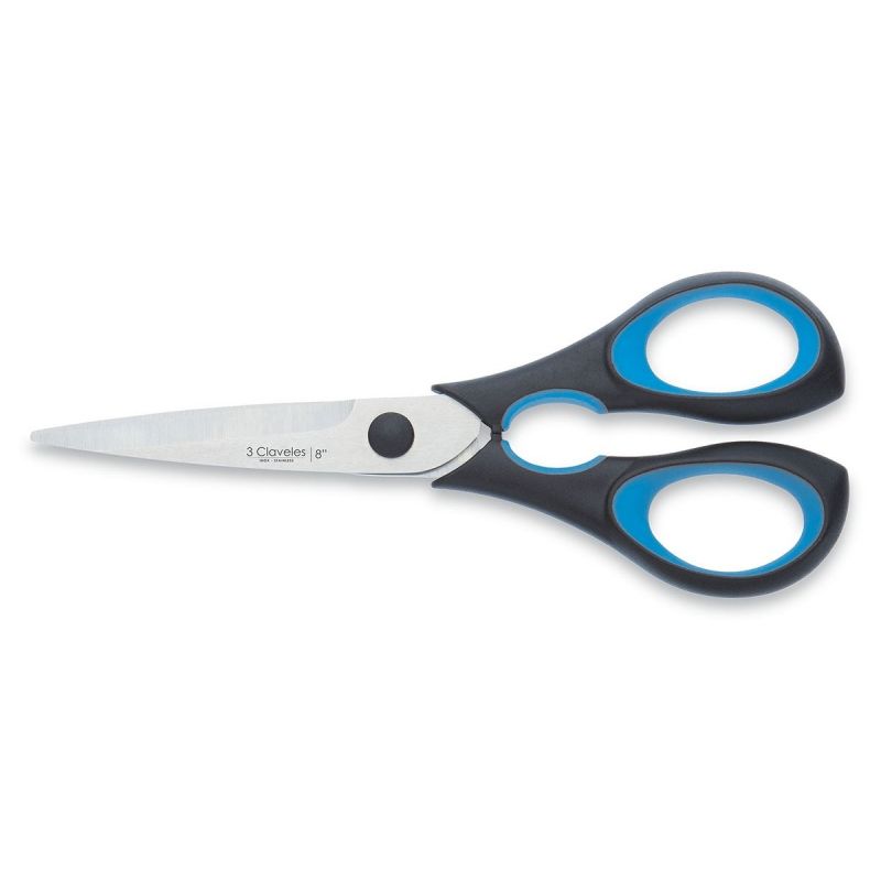 3 Claveles Ergo Keukenschaar - 200 mm - Zwart, Blauw, Roestvrijstaal