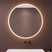 doporro Miroir de salle de bain rond à LED φ80 cm Dimmable Anti-buée Verre flotté de 5 mm avec interrupteur tactile et mémoire, Miroir de salle de bain Miroir LED 05