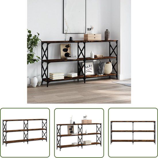 vidaXL Wandtafel - 156x28x80,5 cm - Bewerkt Hout - Gerookt Eikenkleurig