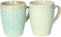 Siaki Koffiemok / theemok Faye - groen - set 2x - 340 ml - mokken - keramiek