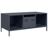 VidaXL Salontafel, antraciet, 101,5 x 50 x 43,5 cm, koudgewalst staal