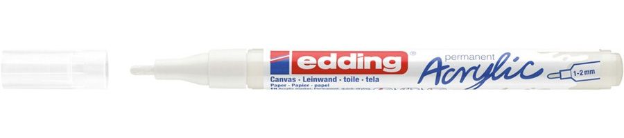 Edding 5300 Acrylic Marker Fine - Wit - 1 stuk
