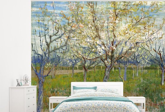 Nr1Wallpaper Behang - Fotobehang De roze boomgaard - Vincent van Gogh - Breedte 325 cm x hoogte 260 cm