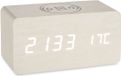 Giftdecor Tafelklok/wekker Josimity - wit - MDF - 15x7 cm