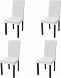 vidaXL Stoelhoezen - 4 stuks - Stretch - Wit