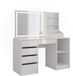 Vicco Table de maquillage avec lumière Sherry, Blanc/Blanc Laqué, 128,2 cm avec miroir LED