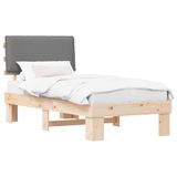 vidaXL Bedframe with Padded Headboard Light Grey 100 x 200 cm