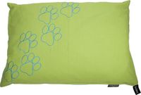 Lex & Max Happy Feet - Losse hoes voor hondenkussen - Rechthoek - Lime/Aqua - 100x70cm