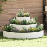 vidaXL Plantenbak Wit 120 x 120 x 20 cm Koudgewalst Staal
