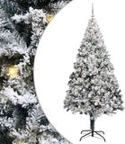 vidaXL Kunstkerstboom Wit 240 cm PVC en Staal en Kunststof
