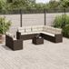 Prolenta Maison Exclusive - Tuinset voor de tuin, bestaande uit 10 delen met kussens, bruin, gemaakt van polyrotan
