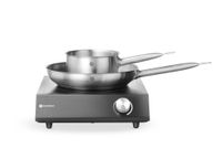 HENDI Induction hob set, including frying pan of ø280mm and saucepan of ø160mm, for pans from ø120mm to ø280mm, stepless power control, 230V/3500W, 395x320x(H)95mm, iron