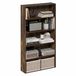 Furinno Basic 5-Tier Open Plank Boekenkast, Boekenplank, Opbergorganizer, 16,8 x 60 x 110,9 cm, Amber Pine
