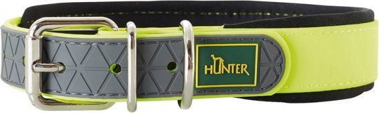 Hunter Convenience Comfort Hondenhalsband - Neon Geel - 37-45cm x 25mm