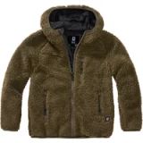 Brandit Fleecejack voor kinderen, capuchon, uniseks fleecejack, Groen