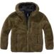 Brandit Fleecejack voor kinderen, capuchon, uniseks fleecejack, Groen
