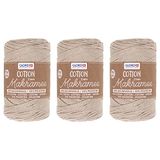 GLOREX 5 1008 50 macramégaren, 3 stuks, 80% katoen en 20% polyester, 250 g, duif, 2 mm