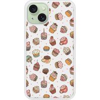 Apple Bedrukt siliconen hoesje compatibel met iPhone 15 Cupcake vintage