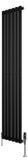 MonsterShop Ovale radiator 1 kolom - 1800x360 mm - zwart - thermostaatkraan