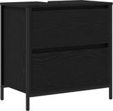 vidaXL Badkamerkast met lades 60x34,5x60 cm zwart eikenkleurig