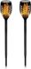 Benson Solar Tuinfakkel - 8x - zwart - LED flame effect - oplaadbaar - D12 x H74 cm - tuinlamp