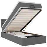 VidaXL Lit avec Matelas 90x200 cm Tissu Gris foncé