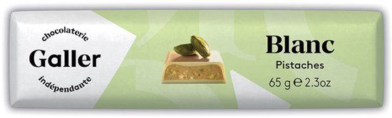 Galler Chocoladereep White Pistachios, 65 g