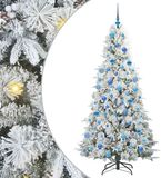 vidaXL - Kunstmatige - Hinged - Kerstboom - met - 300 - LED - Wit - 180 - cm - PE - en - PVC