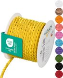 Halbach Seidenbänder Premium koord (geel), breedte 6 mm, lengte 10 m, Made in Germany en Öko-Tex gecertificeerd, glanzend satijnen koord van acetaat