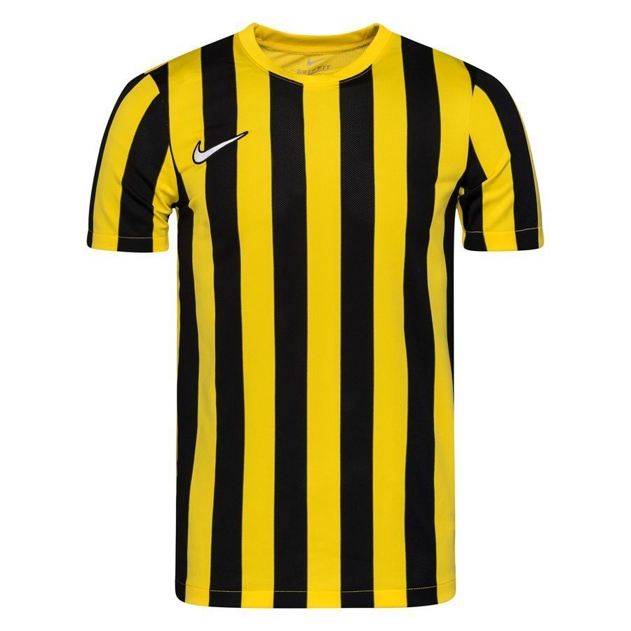 Nike Heren Short Sleeve Top M Nk Df Strp Dvsn Iv Jsy Ss, Tour Giallo/Nero/Bianco, CW3813-719, S