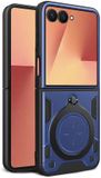 Techsuit Hoesje geschikt voor Samsung Galaxy Z Flip 7 - CamGuard Pro Back Cover - Blauw