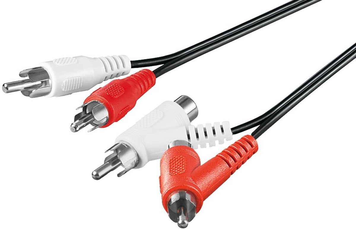 S-Impuls Tulp stereo audio kabel met extra poorten - 0,50 meter