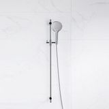 FortiFura Calvi glijstangset met ronde handdouche, metalen doucheslang - chroom