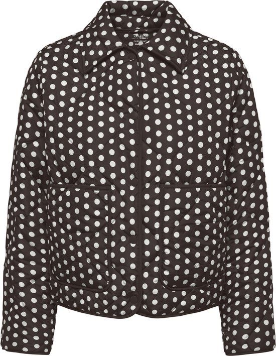Only Jas Onldottie Quilt Aop Jacket Cc Otw 15377726 Coffee Bean/dot-cloud Dancer Dames Maat - XS
