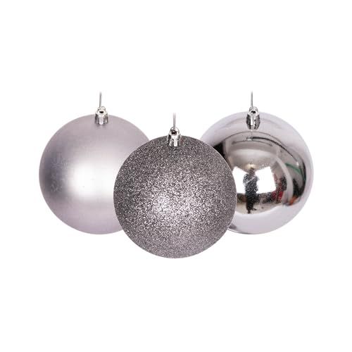 60 mm Kerstballen - 18 stuks - Midden Grijs - Onbreekbaar