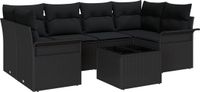 vidaXL Tuinbank Set Zwart Polyrattan